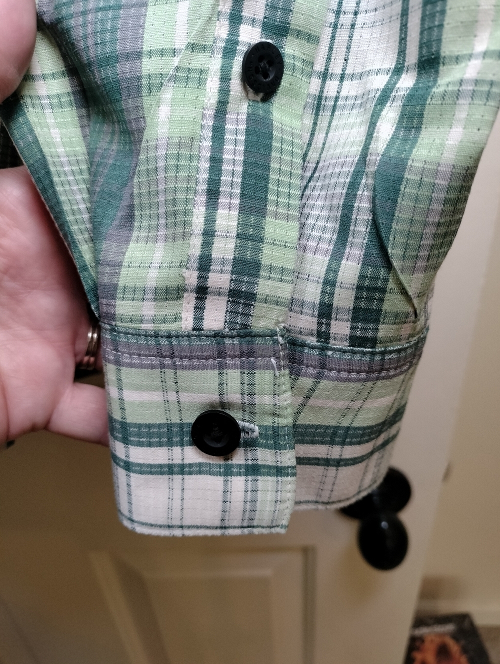 Harley-Davidson Men's XL Plaid Button-Down Shirt - Green/Grey Ripstop - Picture 10 of 13